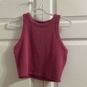 Pink Ribbed Women's 2 Piece Set